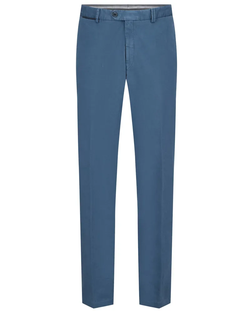 Hiltl Glatte Stretch-Chino Peaker, Regular Fit in Blau