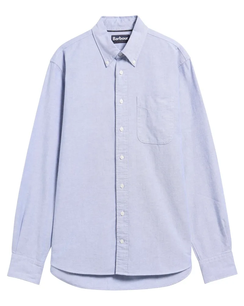Barbour Unifarbenes Oxford-Hemd mit Button Down-Kragen, Authentic Fit in Hellblau