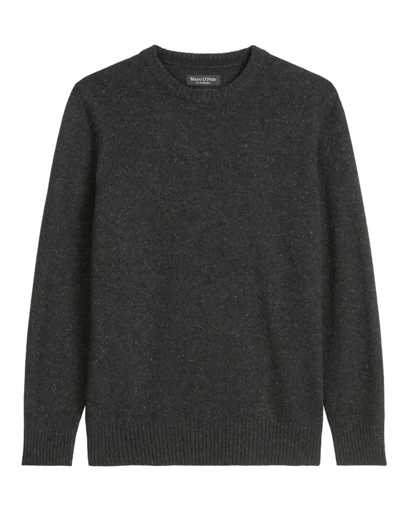 Marc O'Polo Pullover aus gesprenkeltem Tweedgarn, Regular Fit in Anthrazit