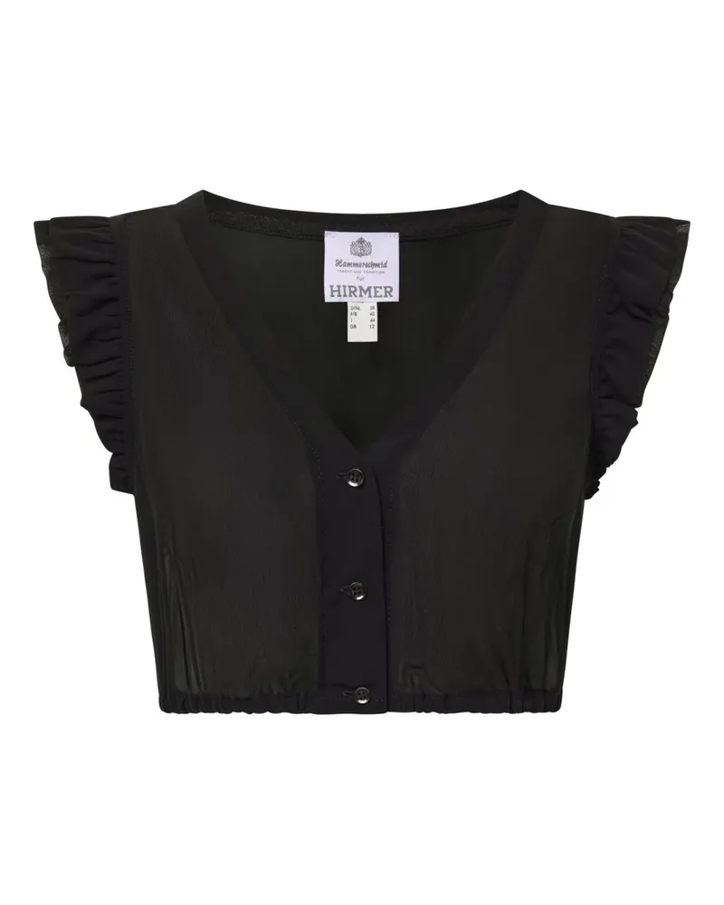 Hammerschmid Chiffon-Dirndlbluse mit Flügelarm in Schwarz