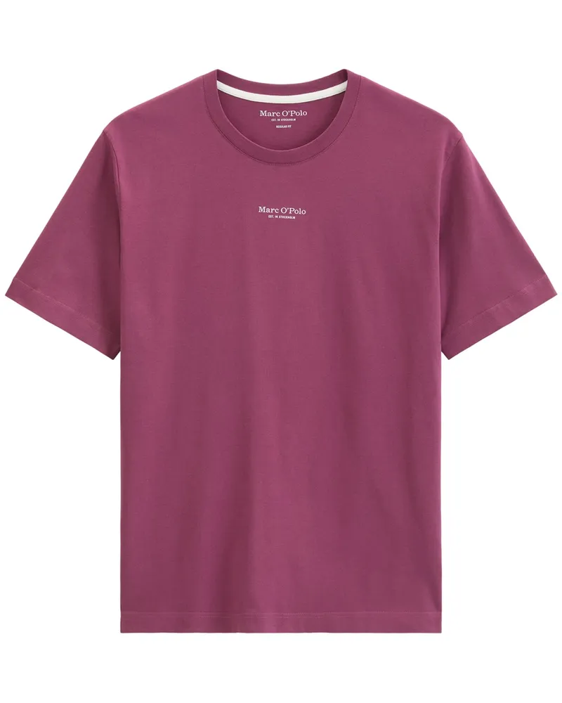 Marc O'Polo T-Shirt aus Bio-Baumwolle mit Label-Print, Regular Fit in Bordeaux