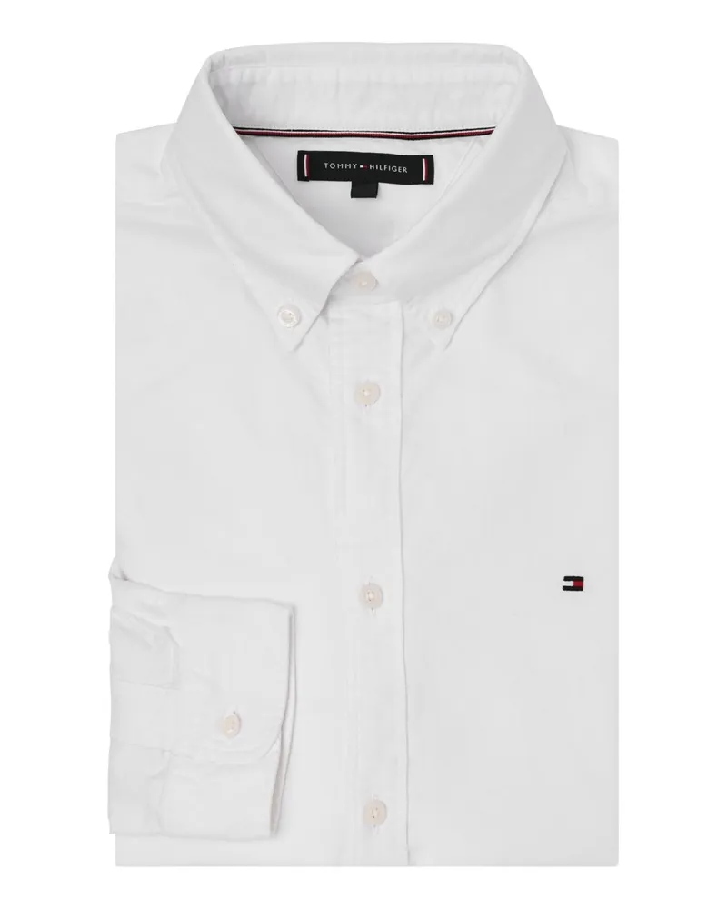Tommy Hilfiger Regular Fit Hemd in Oxford-Qualität mit Button Down-Kragen in Weiß