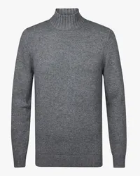 Profuomo Pullover aus Merinowolle und Modal mit Stehkragen Grau