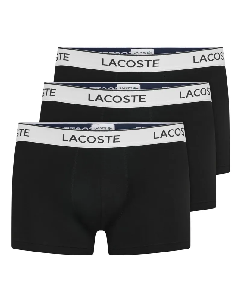 Lacoste 3er-Pack Boxer-Trunks mit Label-Bund in Schwarz