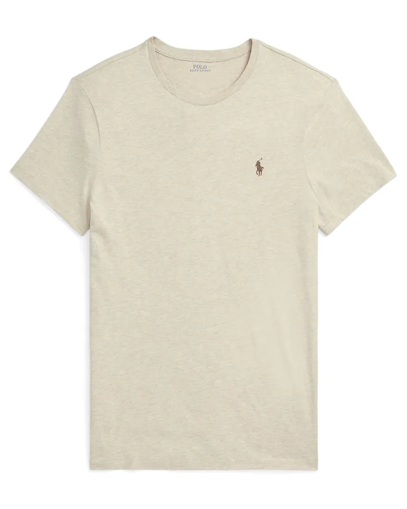 Ralph Lauren T-Shirt aus Baumwolle mit Logo-Aufnäher, Custom Slim Fit in Sand