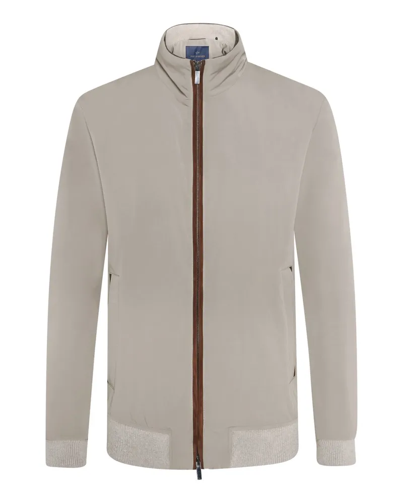 Paul & Shark Wattierter Blouson mit Veloursleder-Details und Typhoon 20000-Ausstattung in Beige
