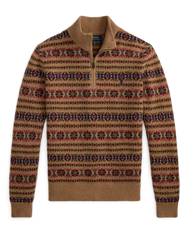 Ralph Lauren Strick-Troyer aus Wolle mit Norweger-Muster in Multicolor