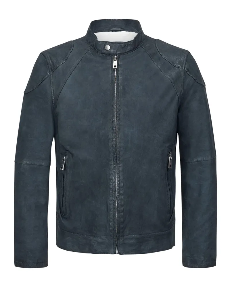 Milestone Lederjacke MSNevio aus weichem Lammnubukleder in Marine