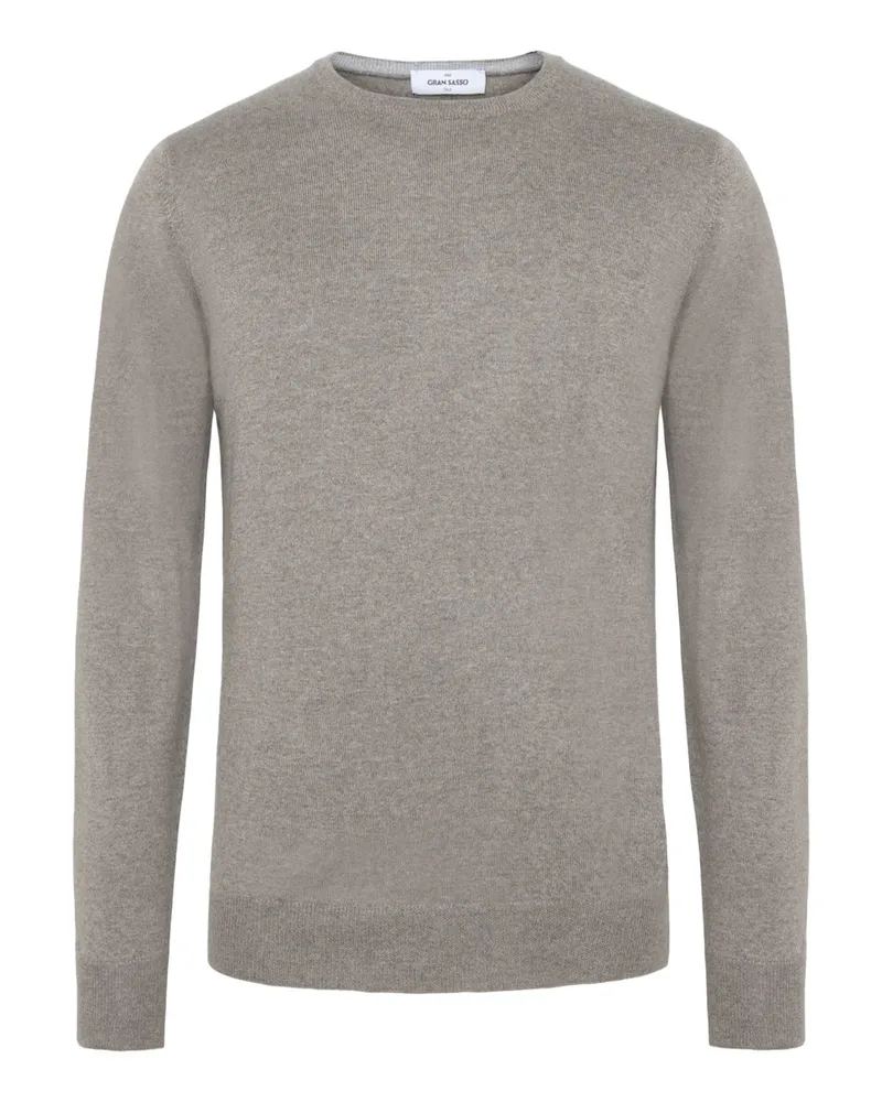 Gran Sasso Softer Rundhalspullover aus Merinowolle in Beige