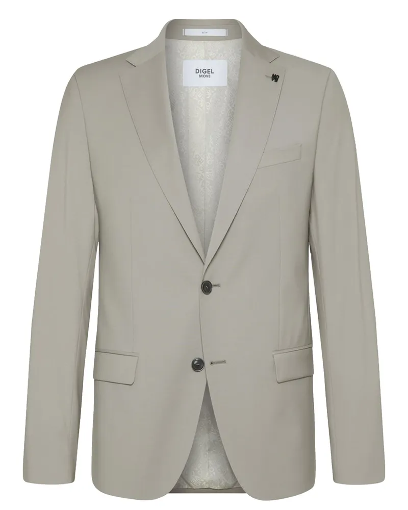 Digel Anzugsakko aus feiner Schurwolle mit Stretchanteil, Slim Fit in Beige