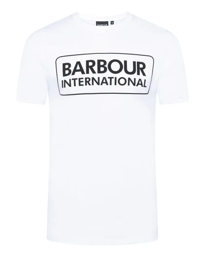 Barbour T-Shirt mit großem Logo-Schriftzug in Weiß