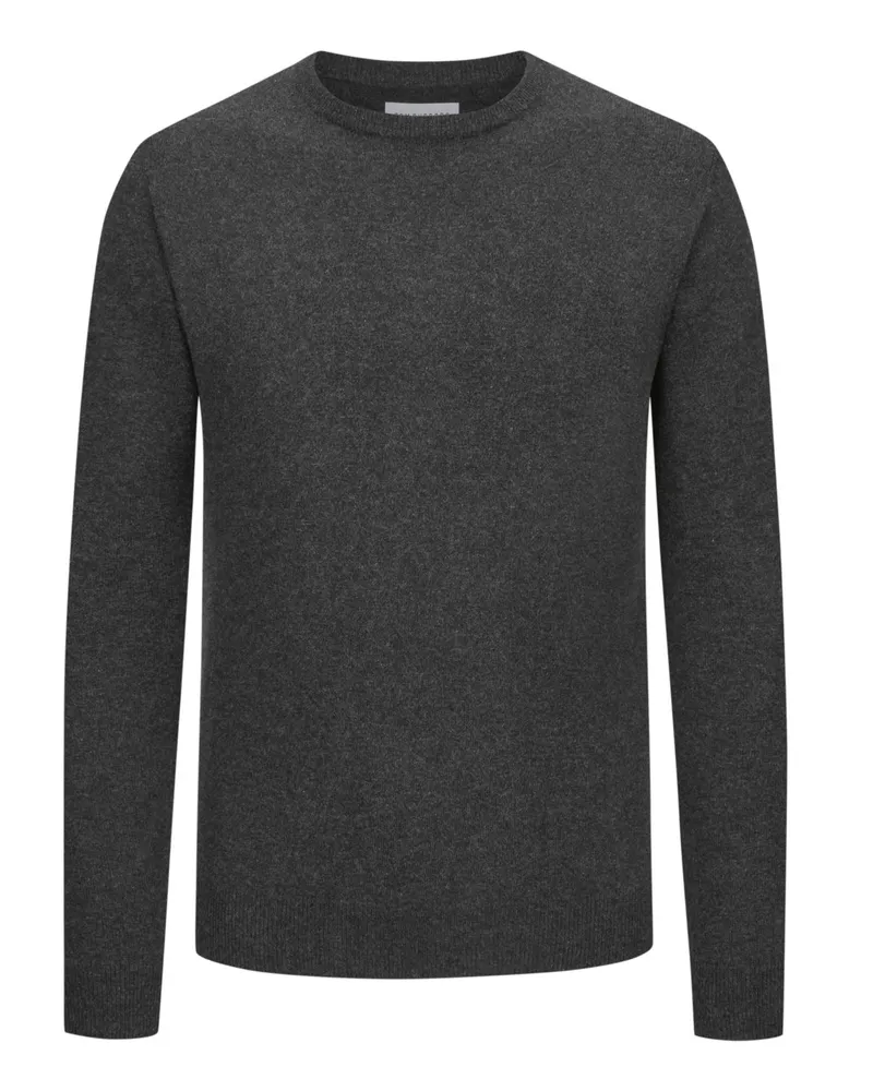 Tom Rusborg Leichter Kaschmirpullover mit Rundhalsausschnitt in Anthrazit