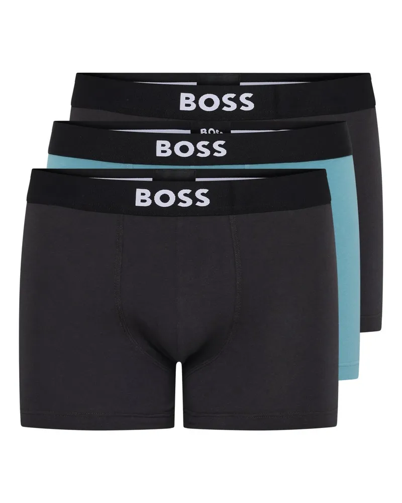 HUGO BOSS 3er Pack Boxer-Trunks mit elastischem Label-Bund in Blau