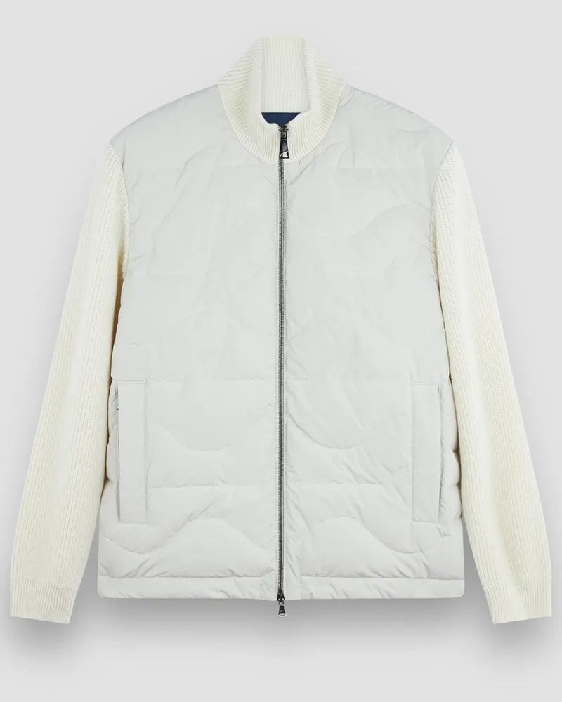 Paul & Shark Strickjacke mit gesteppter Vorderseite, RE-130 High Density, PrimaLoft® in Offwhite