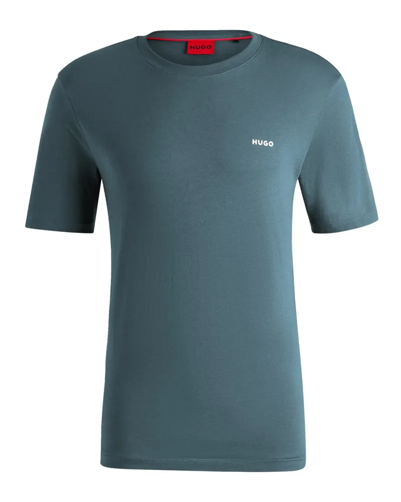 HUGO BOSS Leichtes T-Shirt aus Baumwolljersey in Blau