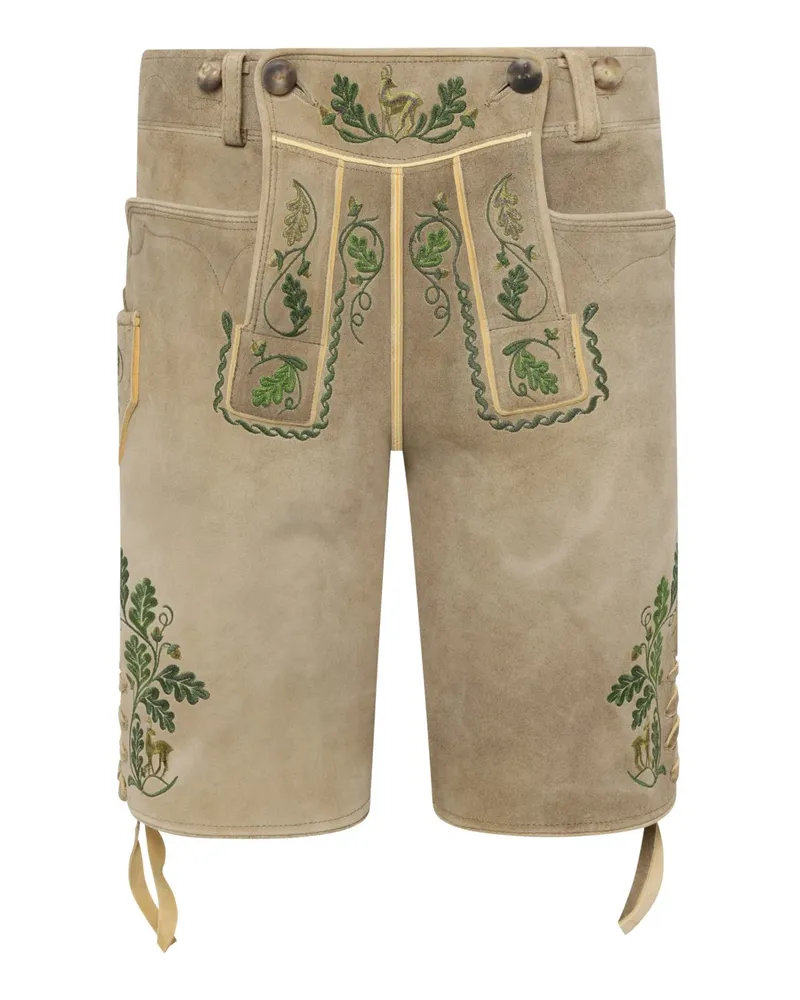 Meindl Traditionelle Trachtenlederhose aus edlem Hirschleder in Hellbraun