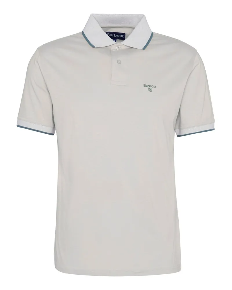 Barbour Softes Poloshirt Cornsay mit Streifenakzenten, Tailored Fit in Beige