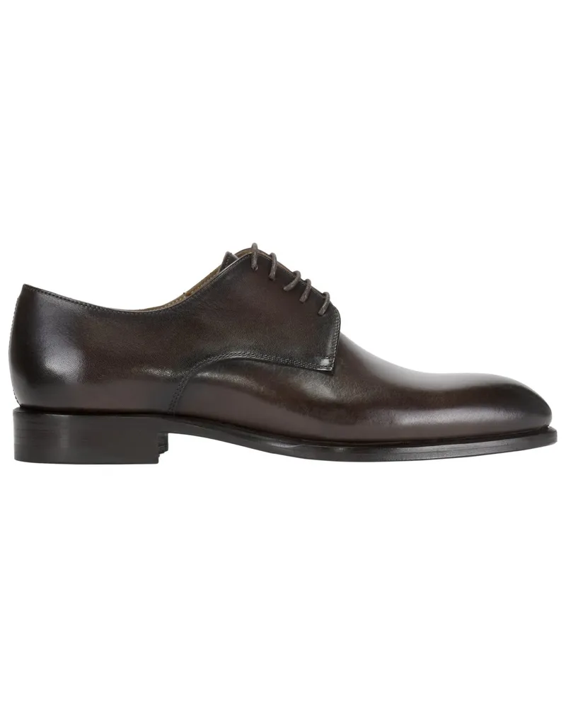 SCHUHE & HANDWERK Derby Schuhe aus Glattleder in Dunkelbraun