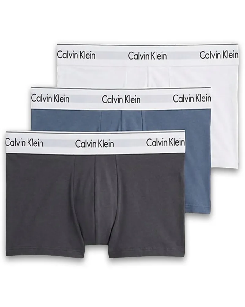 Calvin Klein 3er Pack Low Rise Boxertrunks mit Label-Bund in Grau