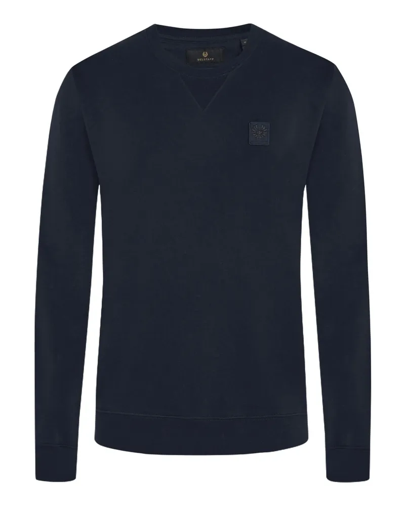 Belstaff Unifarbenes Sweatshirt mit aufgenähtem Logo-Emblem in Marine
