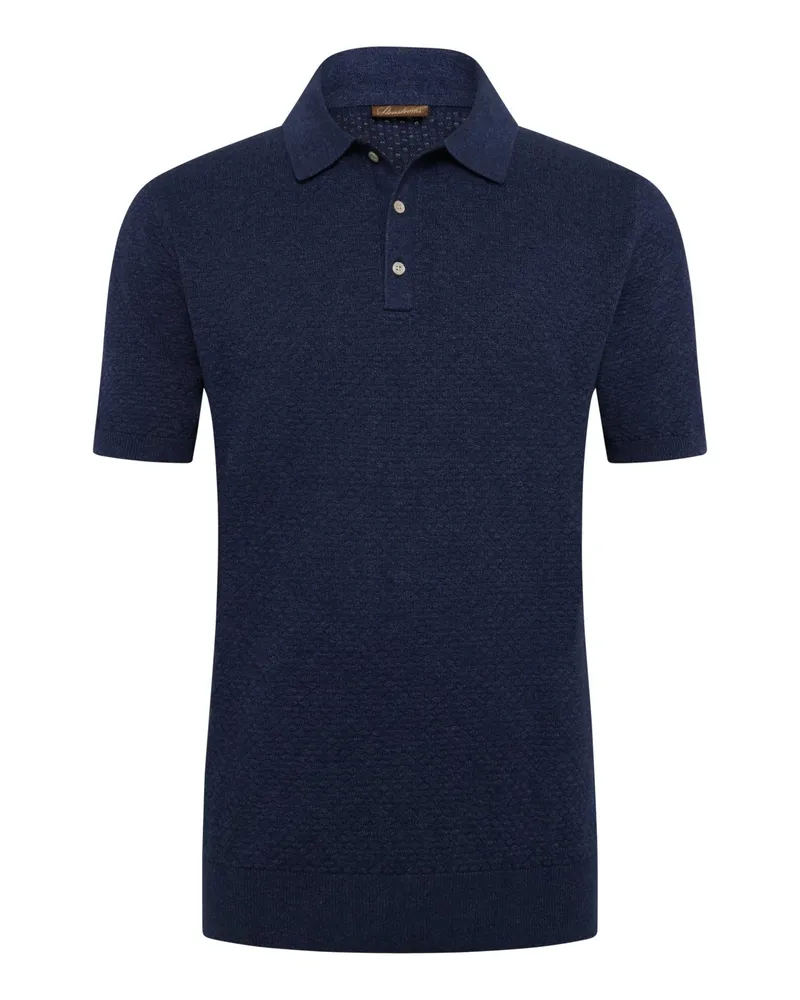 Stenströms Unifarbeens und leichtes Feinstrick-Poloshirt in Marine