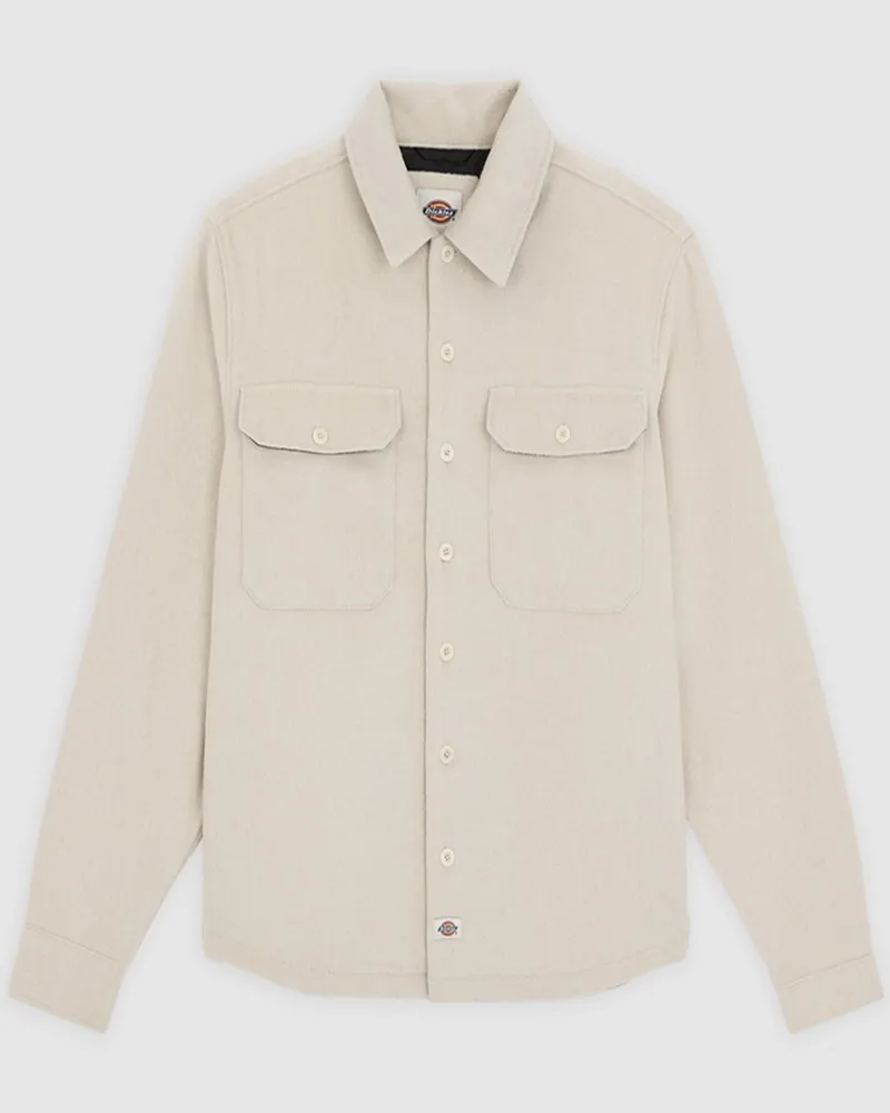 Dickies Leicht Wattiertes Overshirt aus einem Woll-Mix in Beige