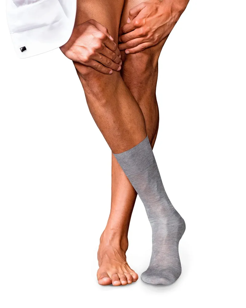 Falke Socken No.9 mit edler ägyptischer Karnak-Baumwolle in Hellgrau