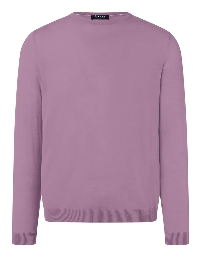 Maerz Rundhals-Pullover aus extrafeiner Merinowolle in Pink