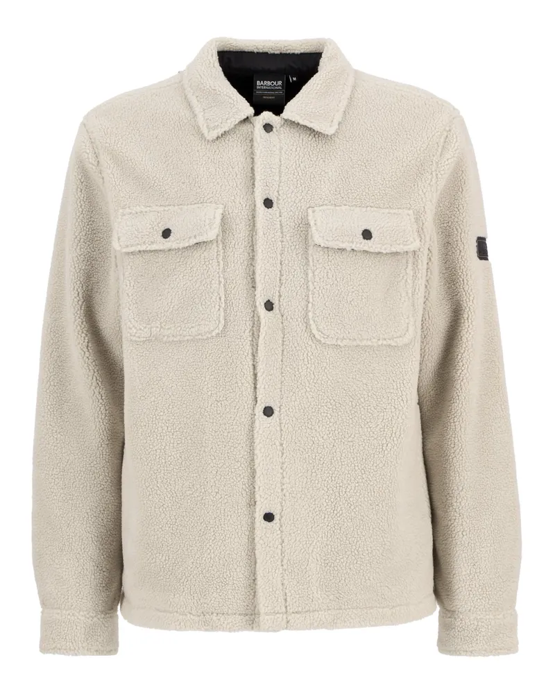 Barbour Overshirt aus softem Teddy-Fleece, Regular Fit in Beige