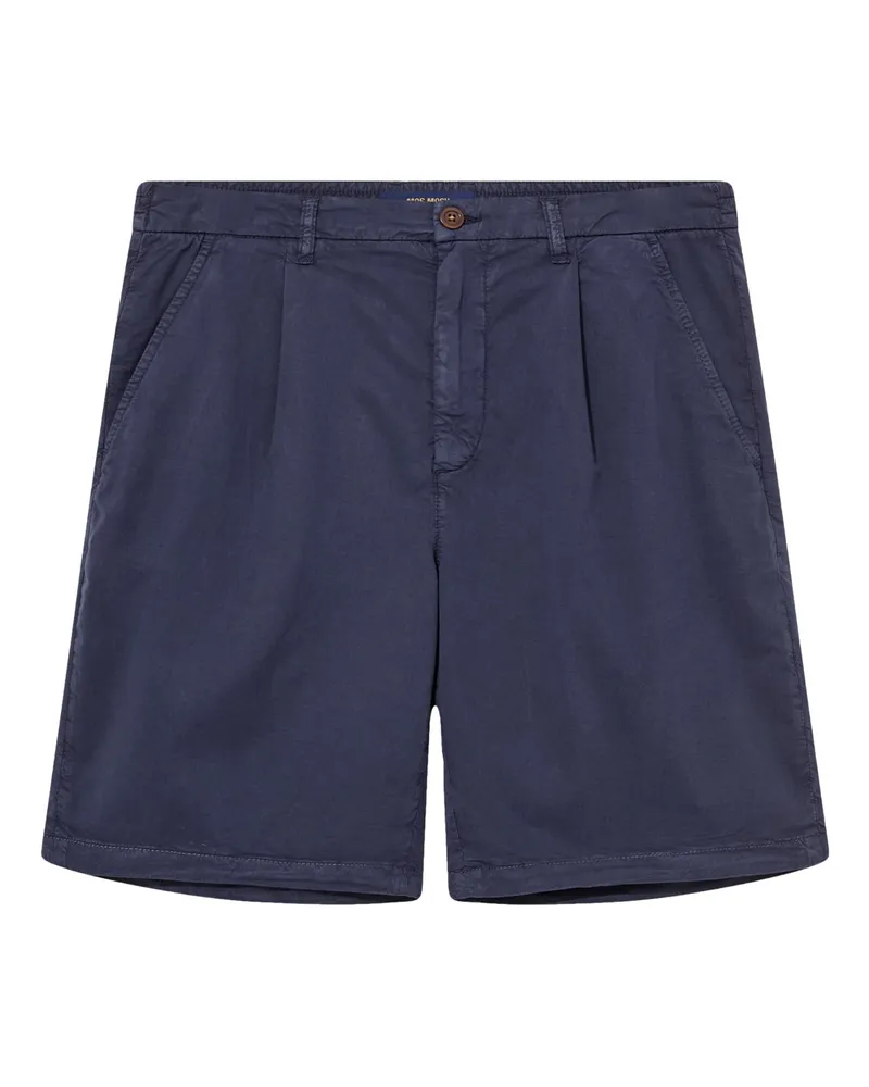 Mos Mosh Shorts aus einem soften Lyocell-Mix mit Bundfalte und Dehnbund in Blau