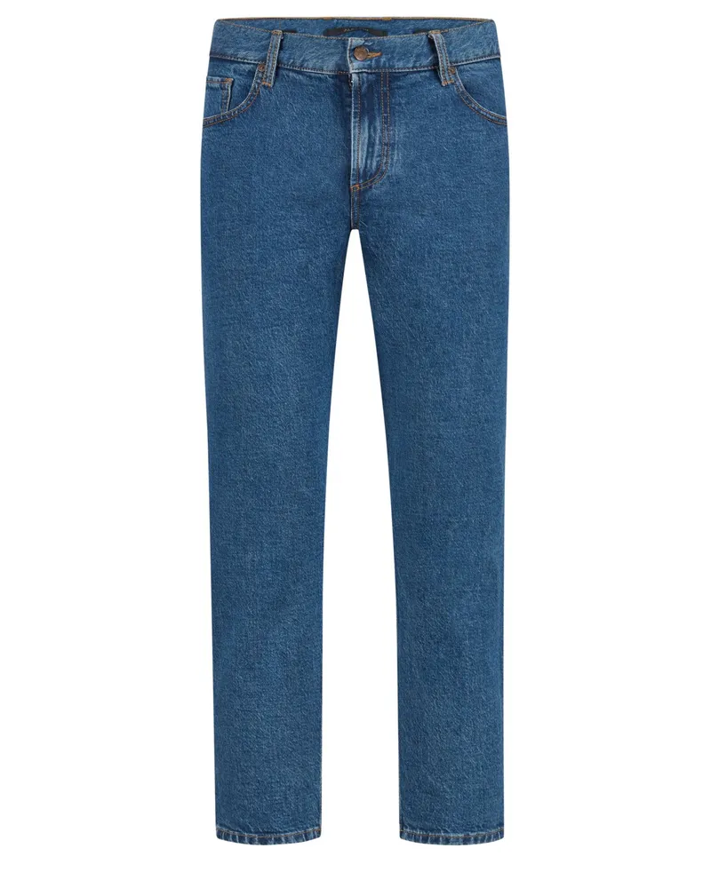 Alberto Raw-Jeans Jive mit Kontrastnähten, Wide Fit Cropped in Graublau