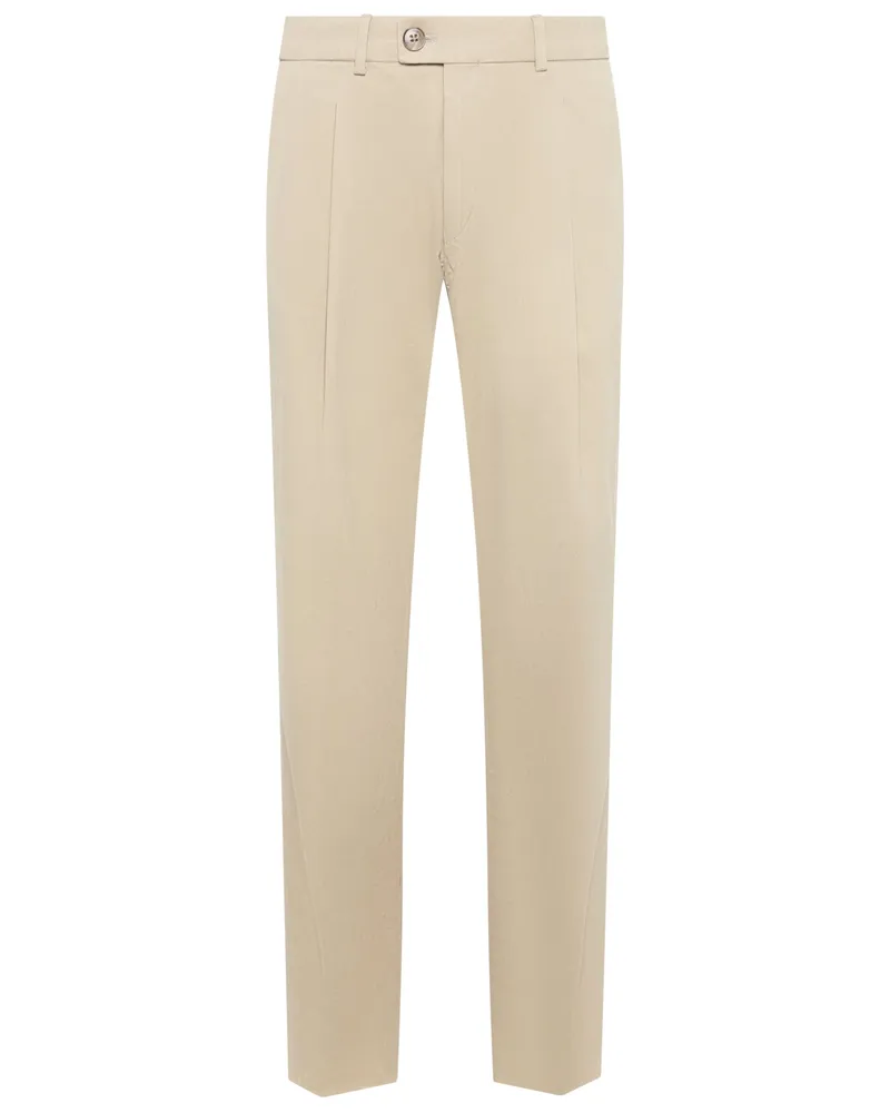 Hiltl Leichte Chinohose Primo mit Bundfalte und Lyocell-Anteil in Beige