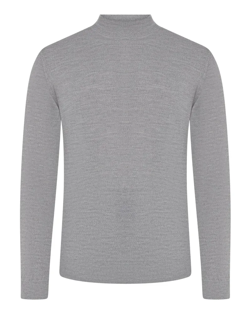 Daniele Fiesoli Softer Pullover aus Merinwolle mit Turtleneck in Hellgrau