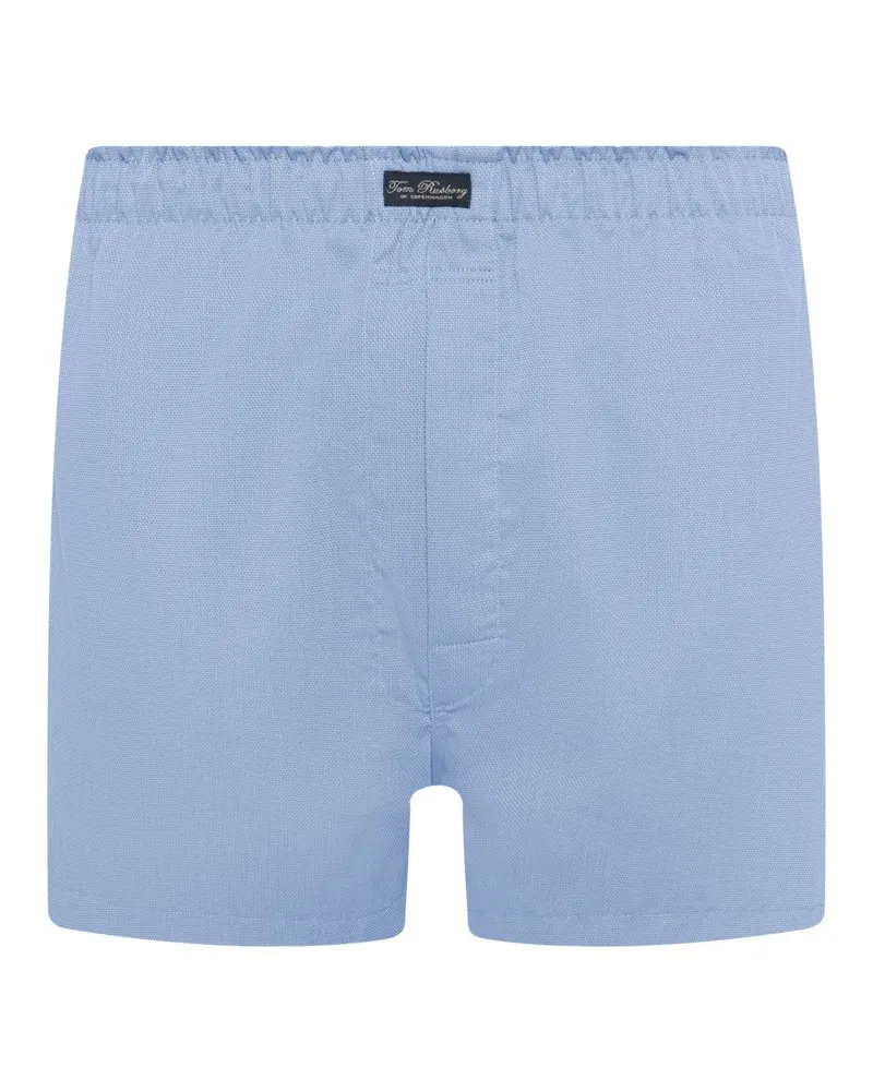 Tom Rusborg Unifarbene Boxershorts aus Baumwolle in Oxford-Qualität in Hellblau