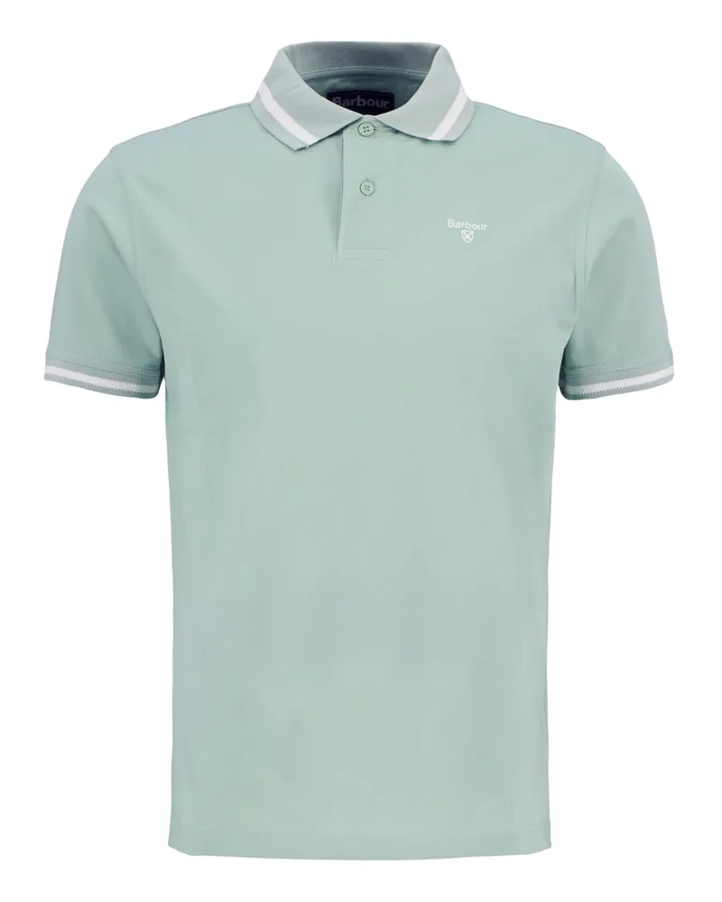 Barbour Leichtes Poloshirt Ferrybridge mit Streifenakzenten, Tailored Fit in Grün