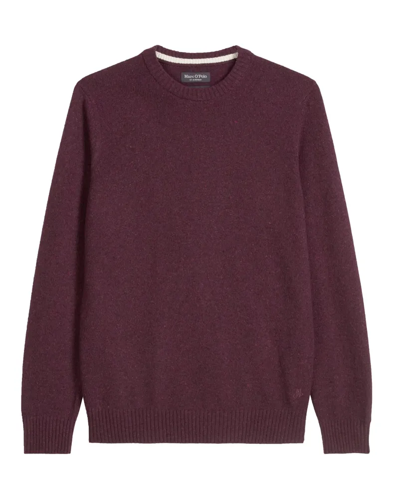 Marc O'Polo Pullover aus gesprenkeltem Tweedgarn, Regular Fit in Rot
