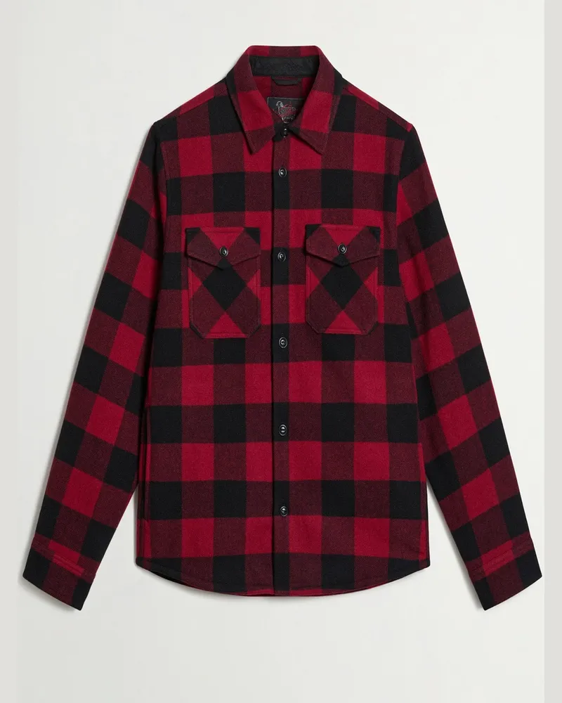 Woolrich Overshirt aus einem Woll-Mix mit Check-Muster, Woolen Mills-Kollektion in Rot