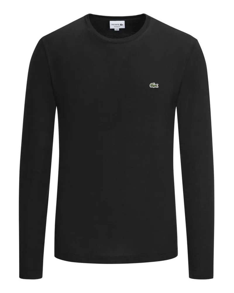 Lacoste Longsleeve aus Pima Baumwolle, Regular Fit Schwarz