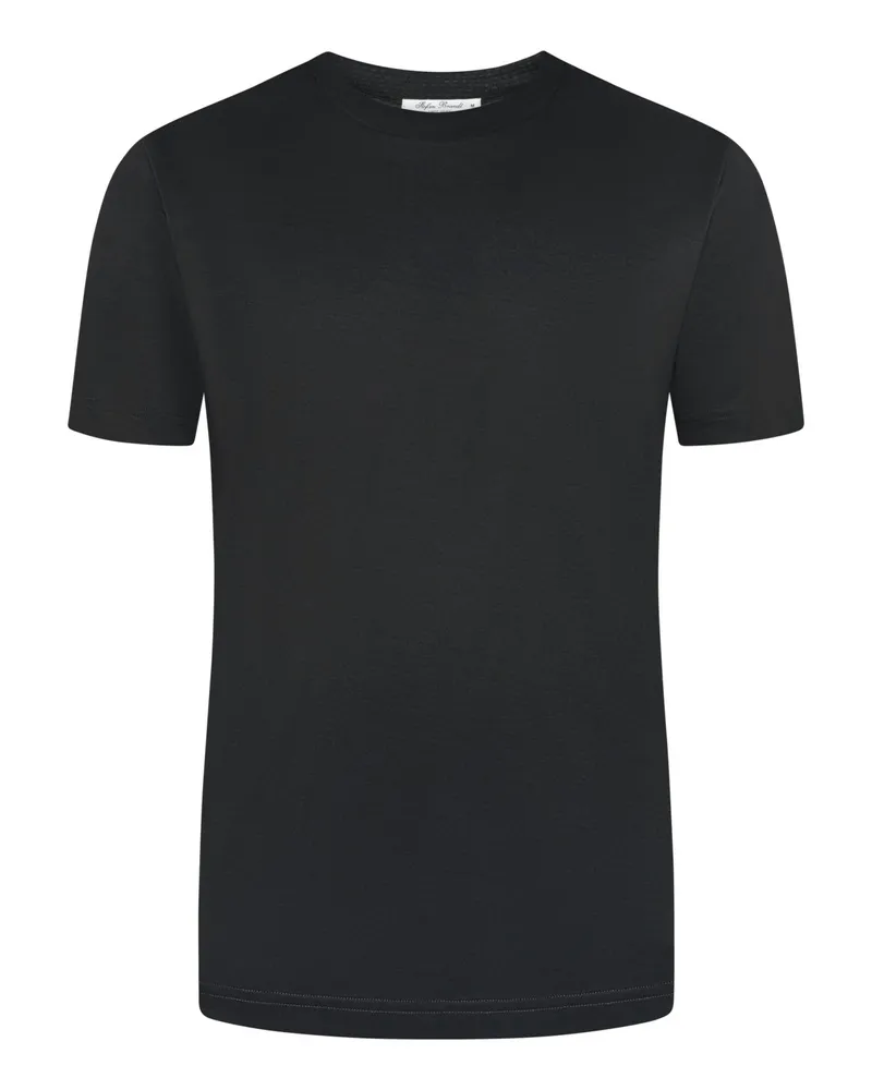 Stefan Brandt Jersey-T-Shirt mit O-neck aus edler Pima-Baumwolle in Schwarz