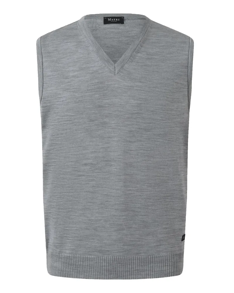 Maerz Leichter Pullunder aus Superwash-Merinowolle mit V-Neck, Regular in Grau