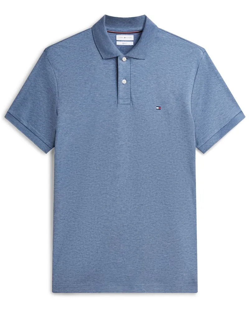 Tommy Hilfiger Piqué-Poloshirt aus Baumwolle mit Logo-Stickerei, Regular Fit in Blau