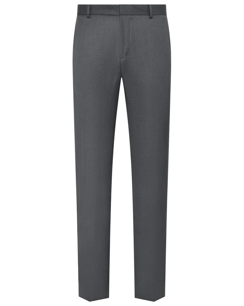 HUGO BOSS Anzughose aus Schurwolle mit Bügelfalte, Slim Fit in Anthrazit