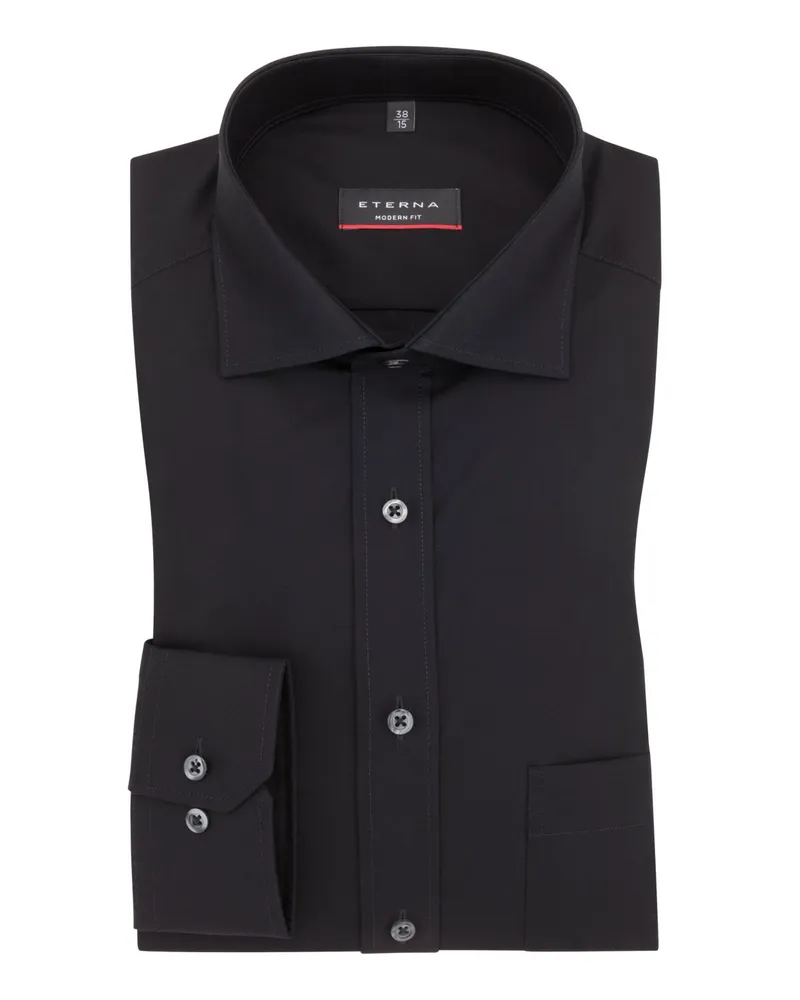 Eterna Hemd, Modern Fit in Schwarz