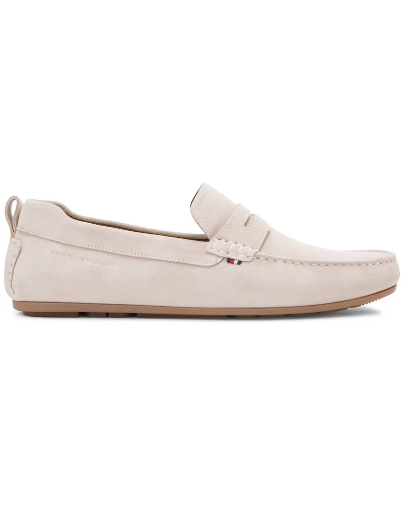 Tommy Hilfiger Leichter Loafer aus Wildleder mit Flag-Symbol an Ferse in Beige