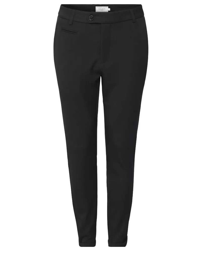 LES DEUX Chino Como mit Umschlag, Slim Fit in Schwarz