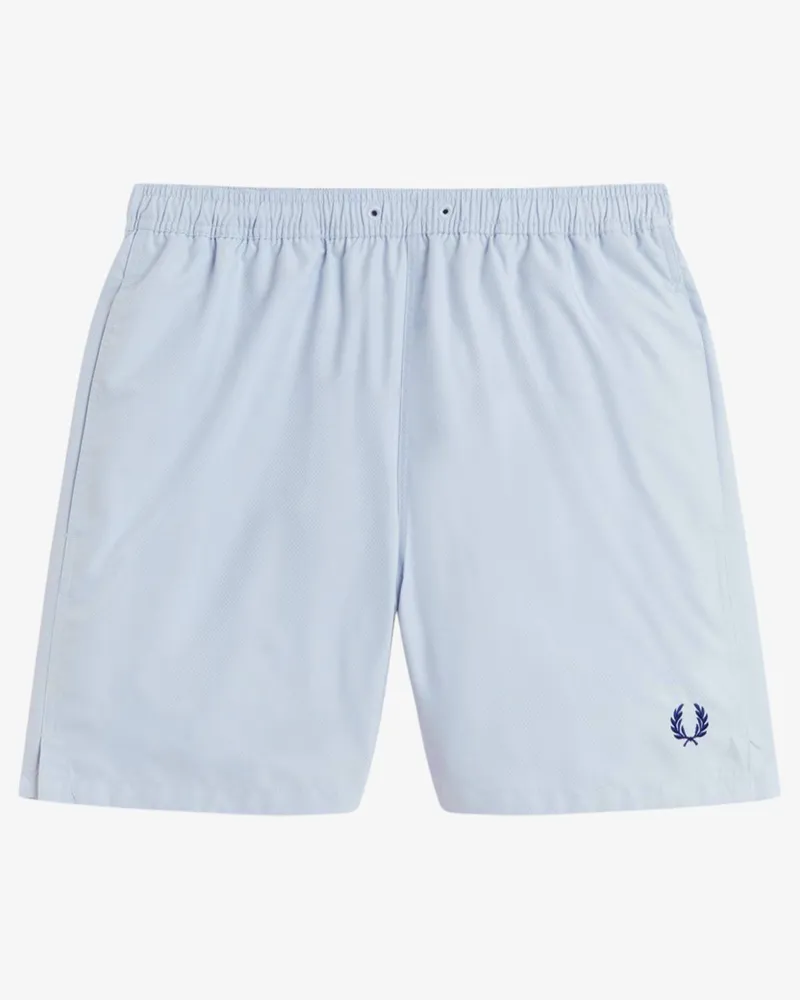 Fred Perry Badehose mit feiner Struktur aus recyceltem Material in Hellblau