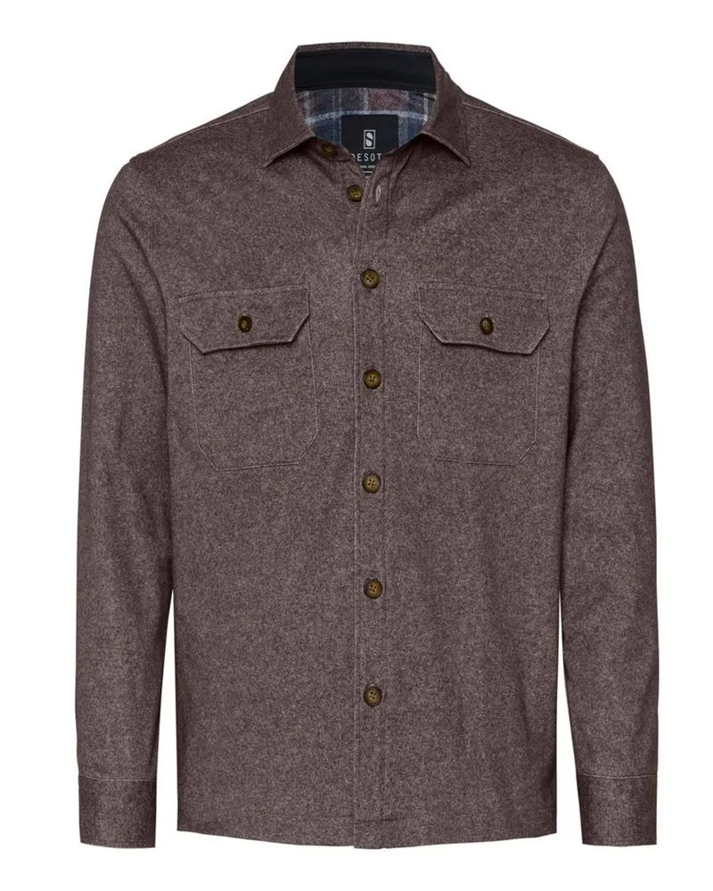 DESOTO Twill-Overshirt in weicher Interlock Jersey-Qualität, Regular in Braun