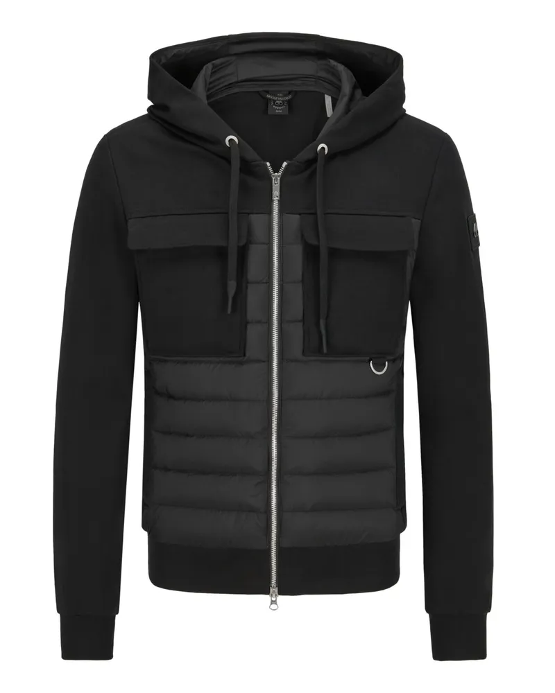 Moose Knuckles Hybrid-Jacke mit wattierter Front und Brusttaschen Schwarz