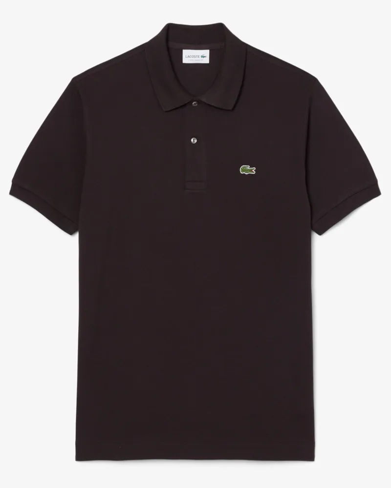 Lacoste Piqué-Poloshirt L1212 mit kleinem Krokodil-Aufnäher, Classic Fit in Braun