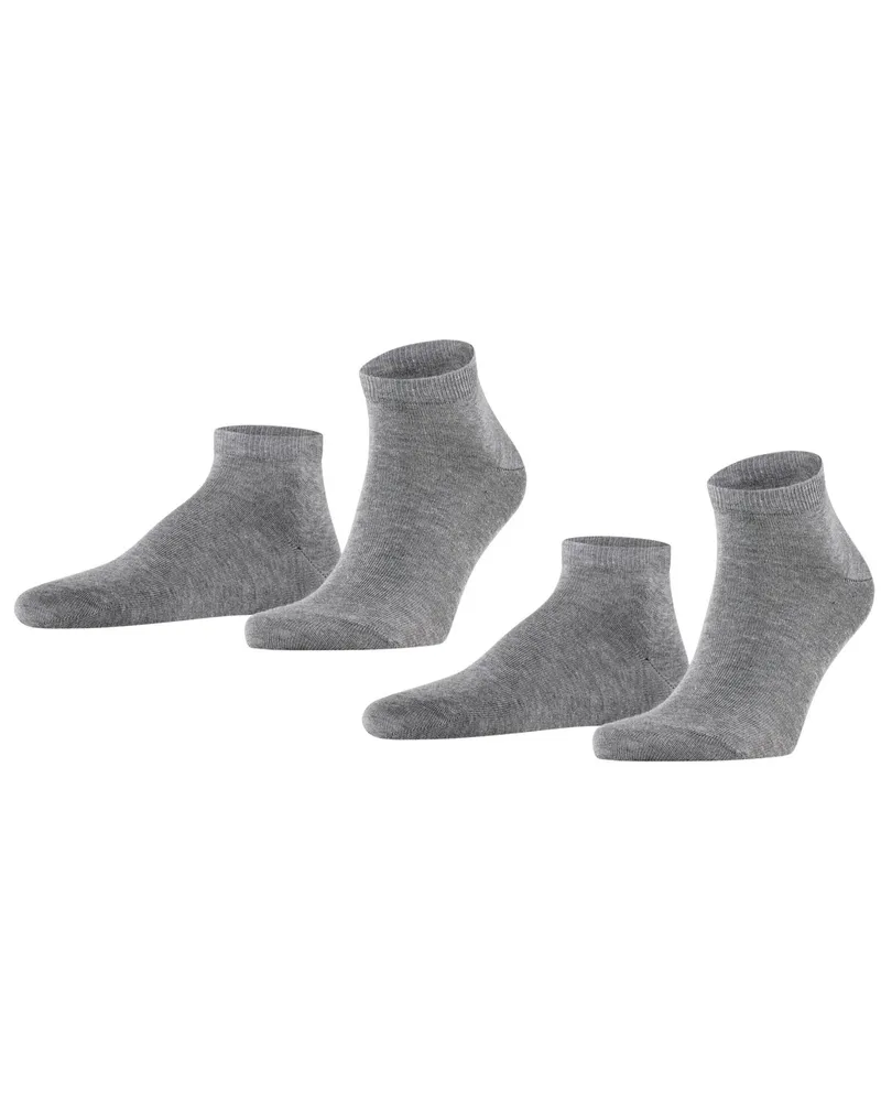 Falke 2er-Pack Sneakersocken aus Feinripp-Baumwolle in Hellgrau